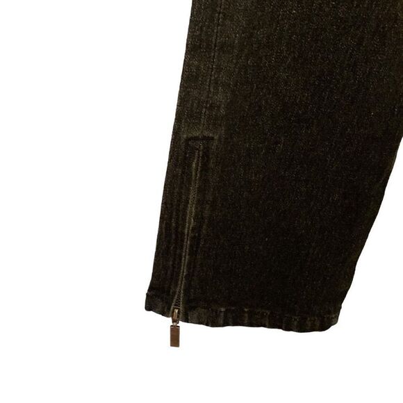 DG By Diane Gilman Black Skinny Jeans with Zippers at Ankles Size 2P - Picture 4 of 14